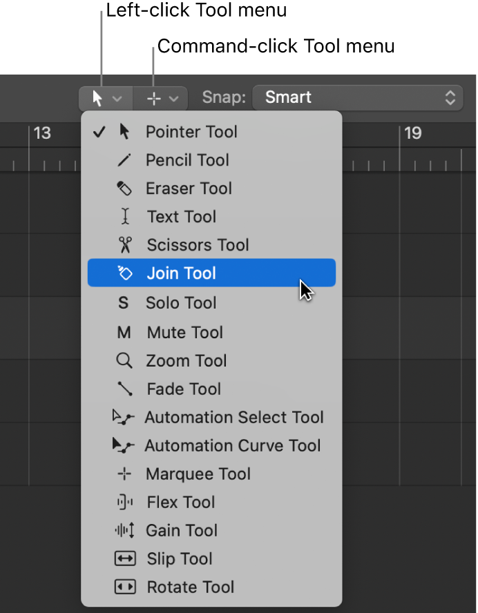 Figure. Open Tool menu.