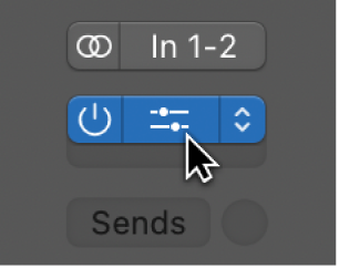 Figure. Placing the pointer over the center of a plug-in slot, to open the plug-in window.