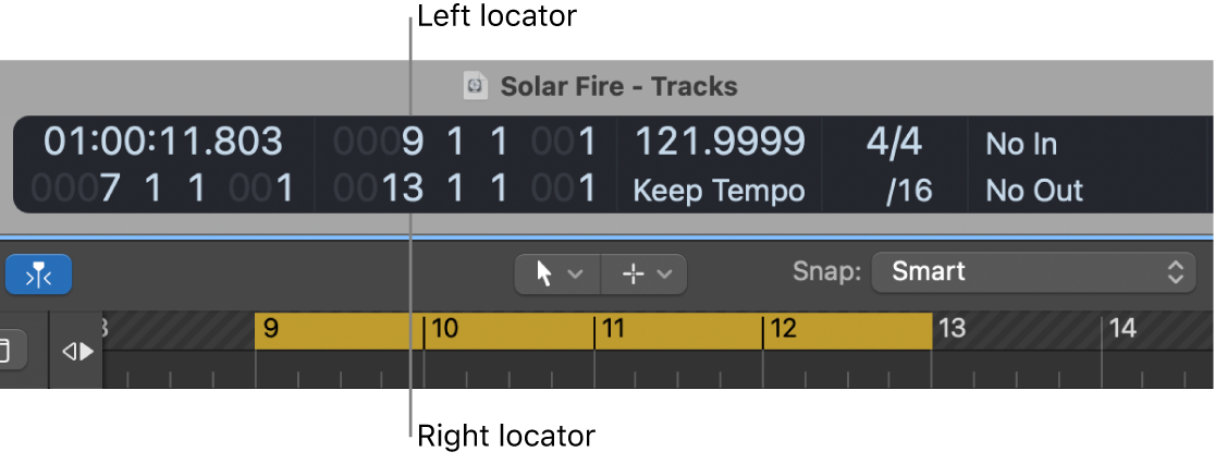 Figure. Left and right locator positions in the LCD.