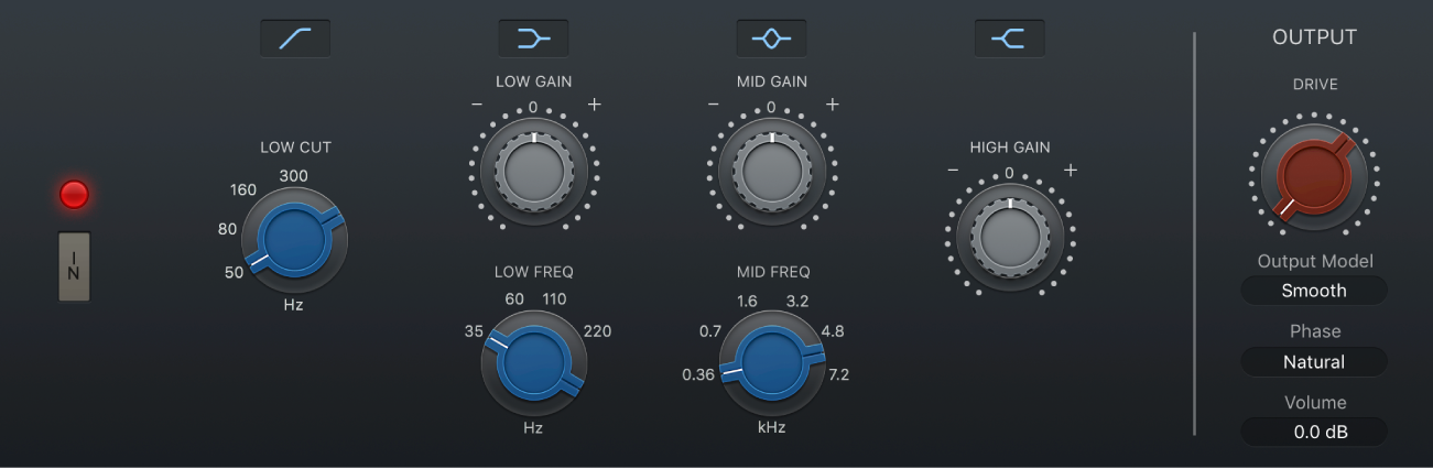 Figure. Vintage Console EQ window.