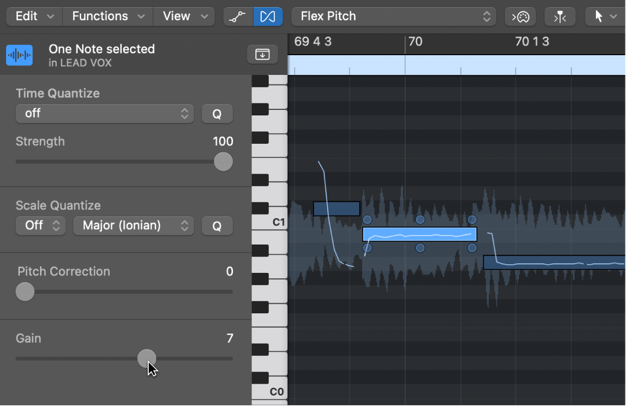 Figure. Gain slider.