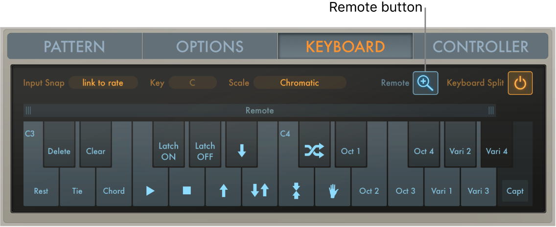 Figure. Arpeggiator Remote parameters.