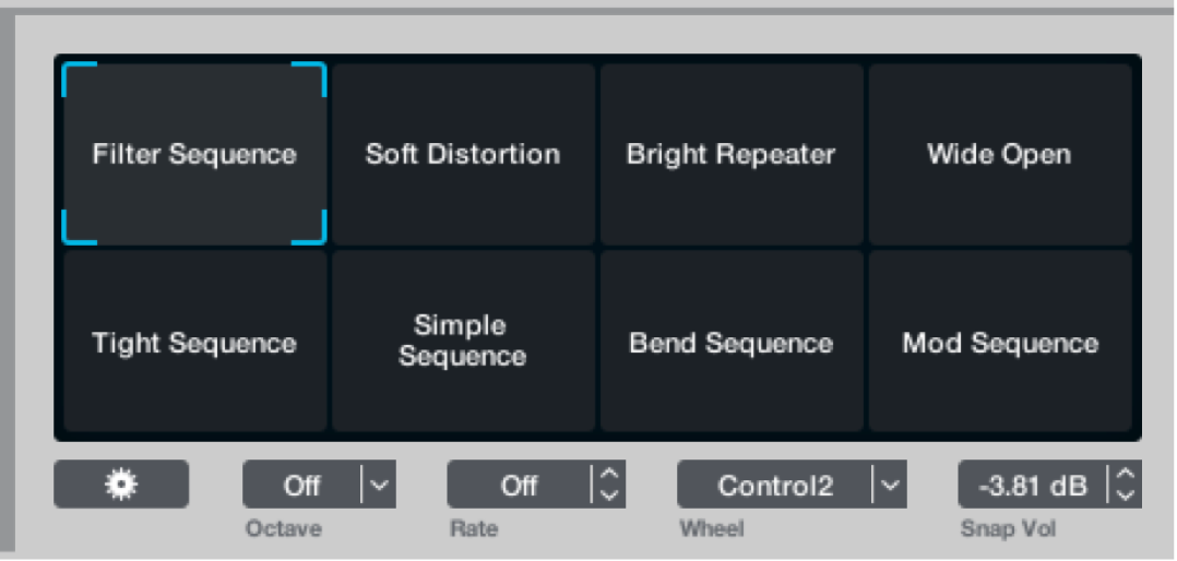 Figure. Transform pad and other performance controls.