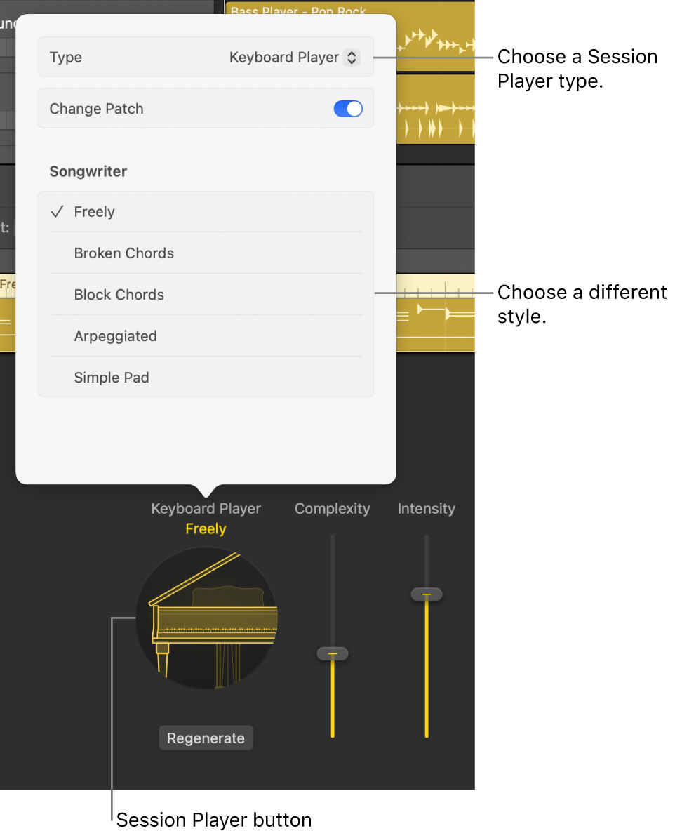 Figure. The open Session Player dialog.