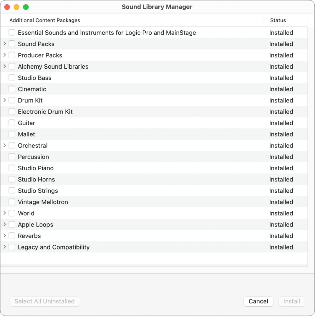 Figure. The Download Additional Content window.