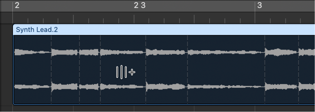 Figure. Showing the appearance of the Flex tool when not over a transient marker.