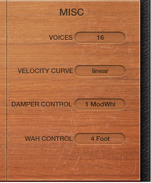 Figure. Vintage Clav Global parameters.