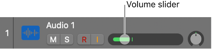 Figure. Track Volume slider.