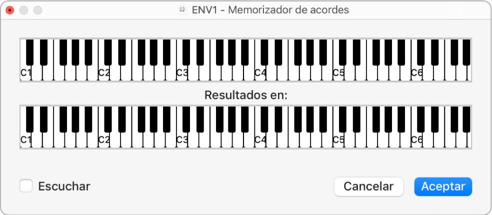 Ilustración. Ventana “Memorizador de acordes”.