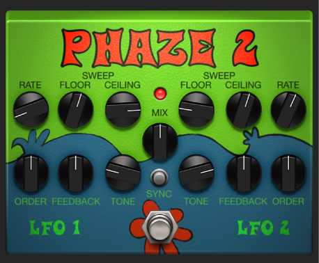 Ilustración. Ventana del stompbox Phaze 2.