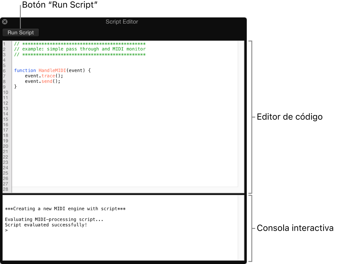 Ilustración. Ventana “Script Editor”.