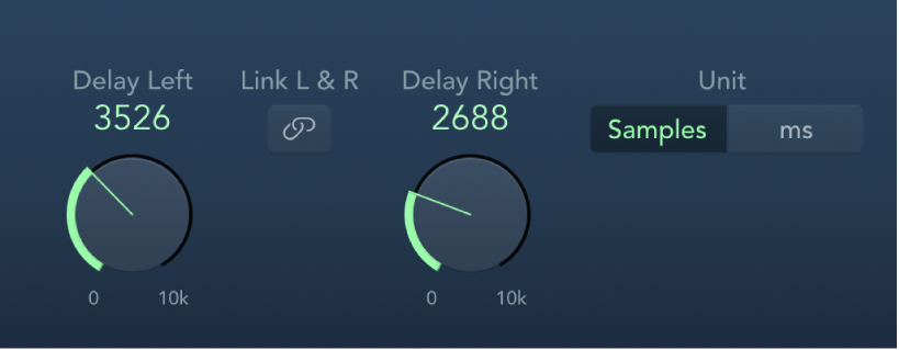 Figure. Fenêtre de l’effet Sample Delay.