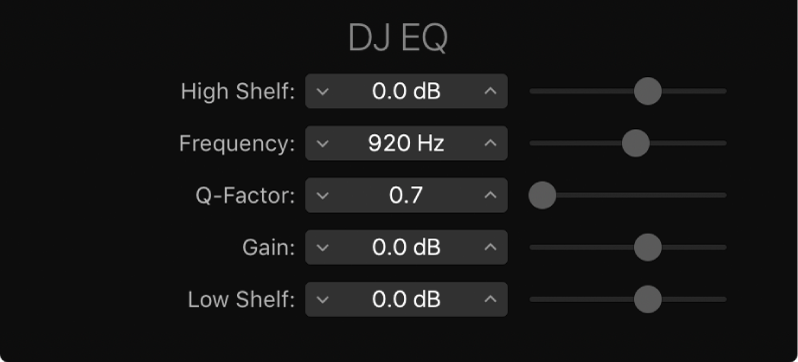 Figure. Fenêtre du module DJ EQ.