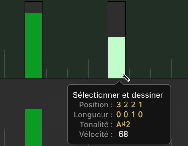 Figure. Création d’un évènement sur une voie.