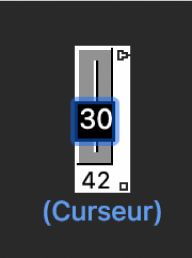 Figure. Illustration de la saisie d’une valeur sur un objet Curseur.