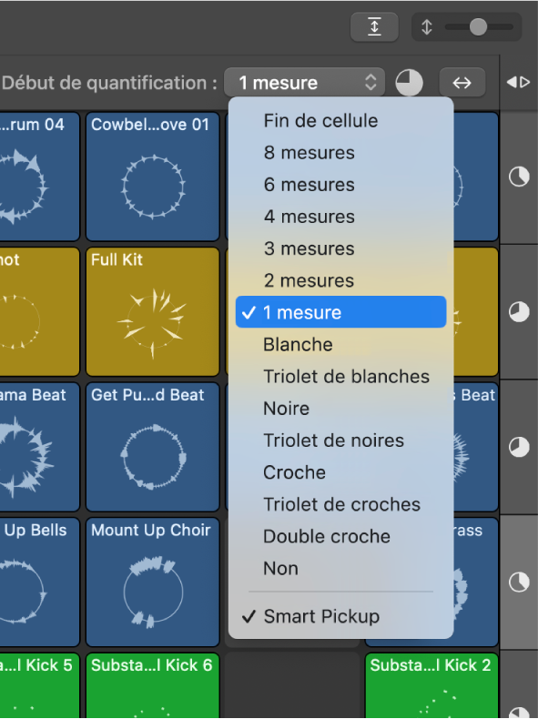 Figure. Valeur Début de quantification pour la grille.