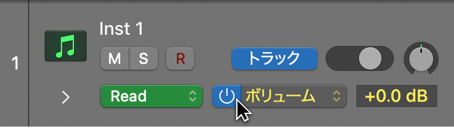 図。「オートメーションパラメータ」ポップアップメニュー。