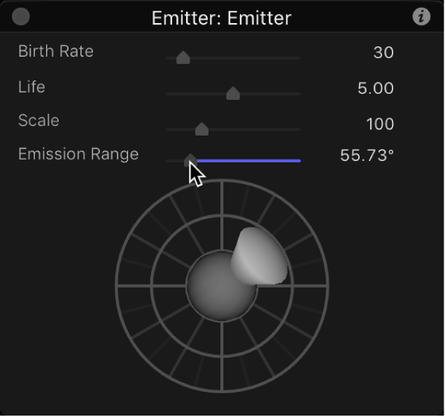 Schwebepalette mit Steuerkugel für 3D-Emission mit verringertem Emissionsbereich