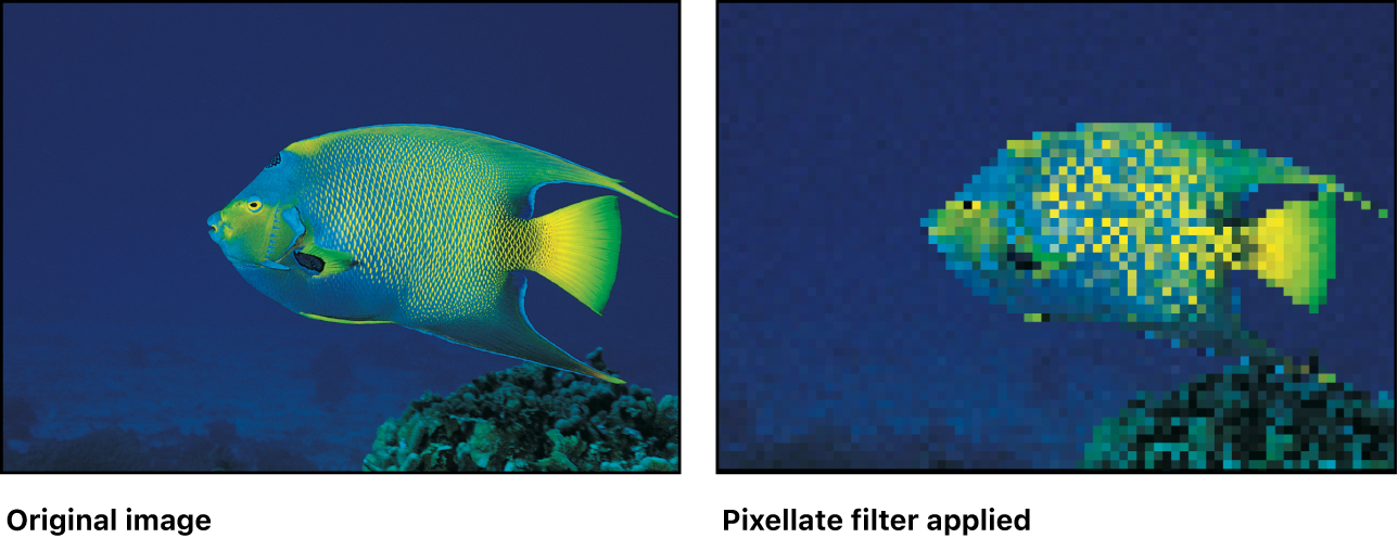 Canvas mit dem Effekt des Filters „Pixelierung“