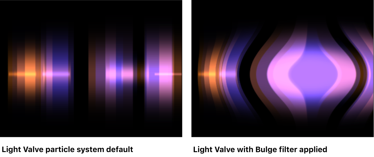 Canvas mit einem auf einen Partikelemitter angewendeten Filter