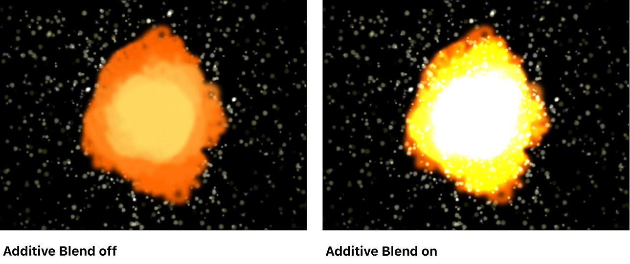 Canvas showing effect of Additive Blend setting