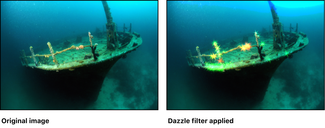 Canvas showing effect of Dazzle filter