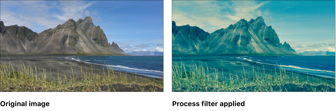 Canvas showing effect of Process filter