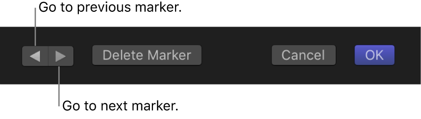 Previous and next marker buttons in the Edit Marker dialog