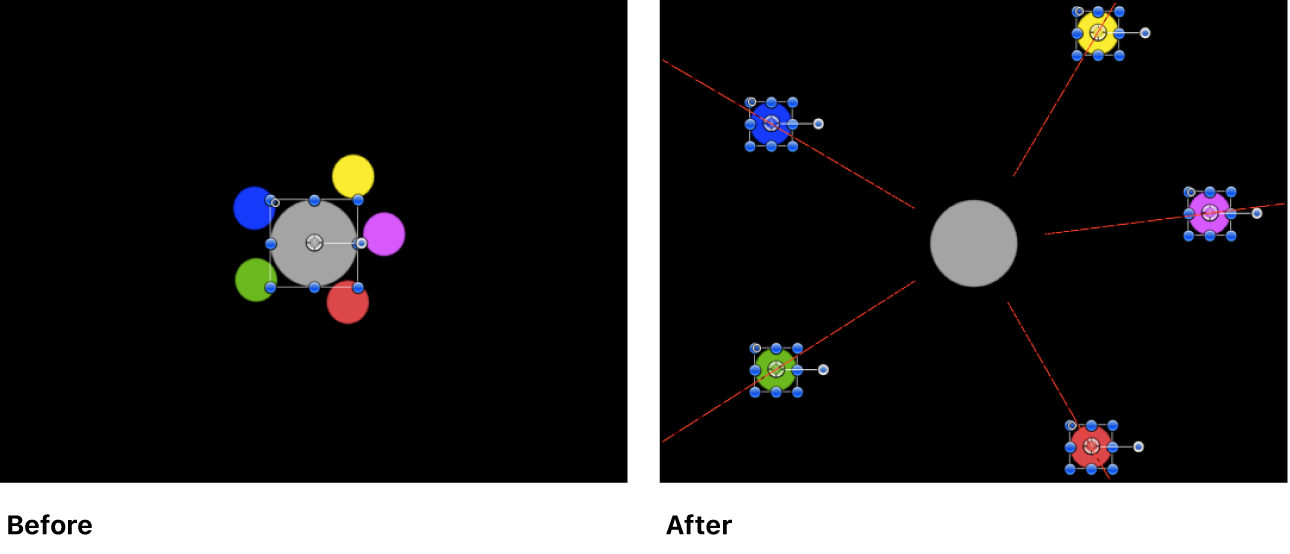 Canvas showing example of Repel behavior