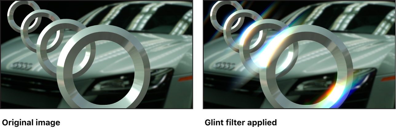 Canvas showing effect of Glint filter