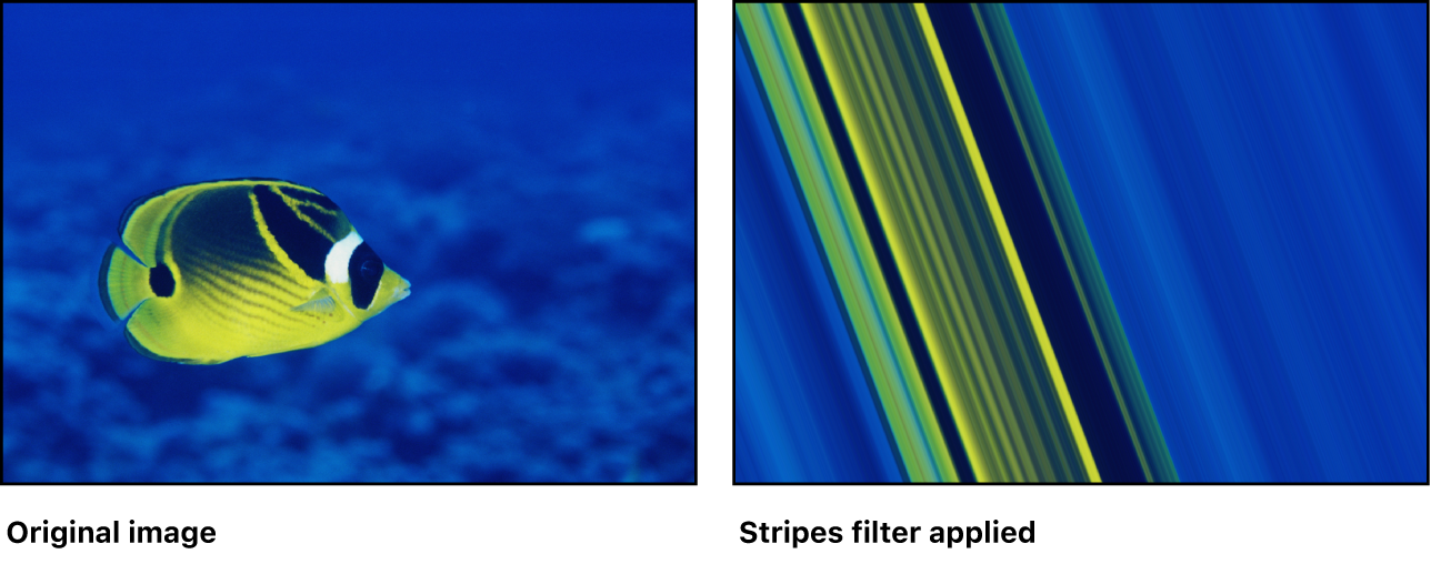 Canvas showing effect of Stripes filter