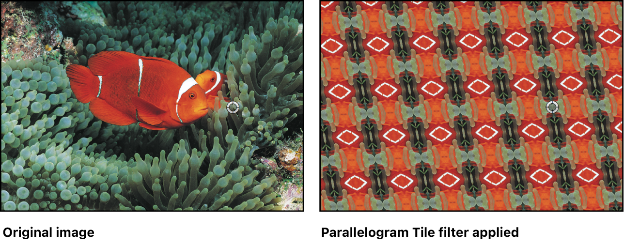 Canvas showing effect of Parallelogram Tile filter