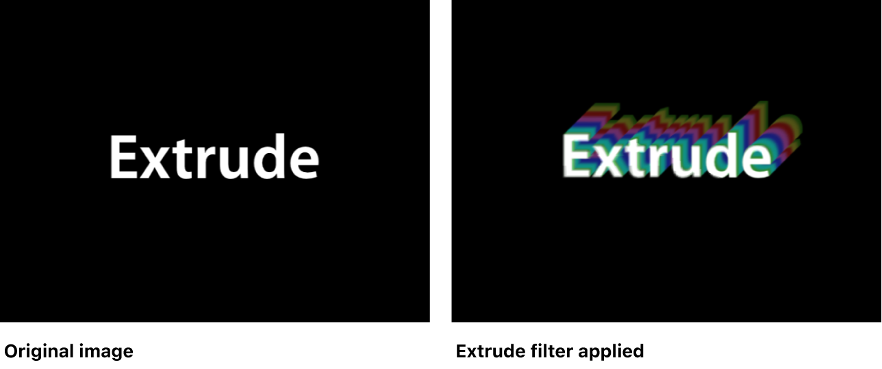 Canvas showing effect of Extrude filter