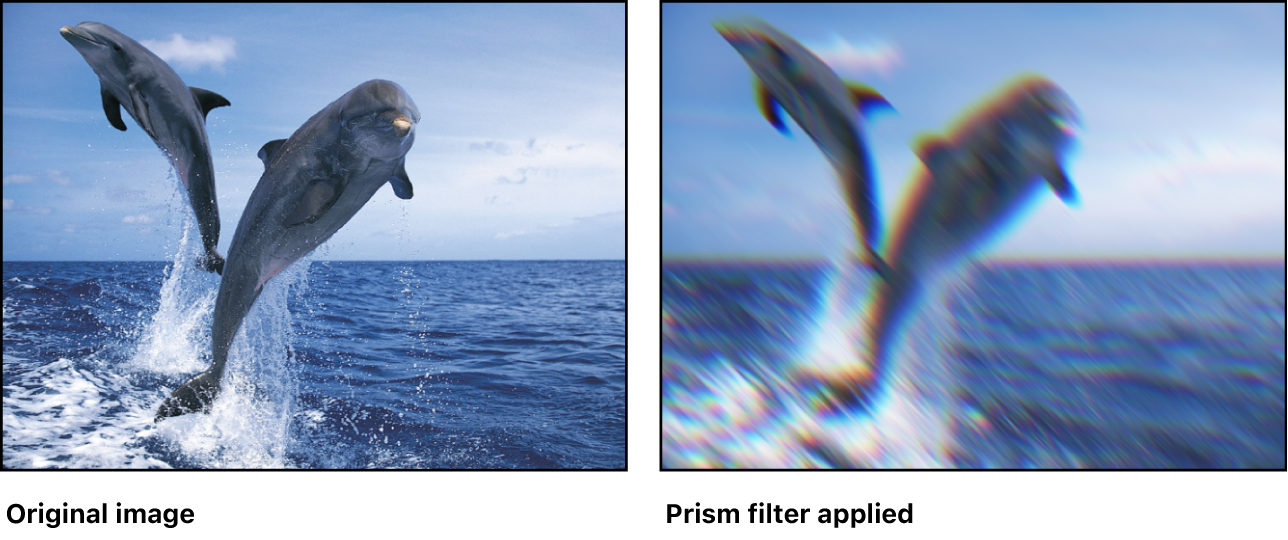 Canvas showing effect of Prism filter