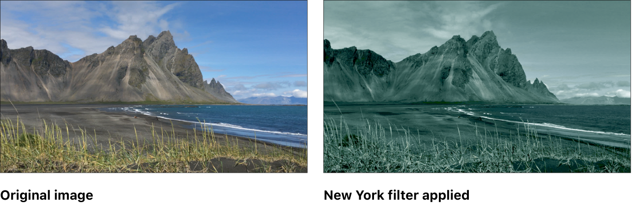 Canvas showing effect of New York filter