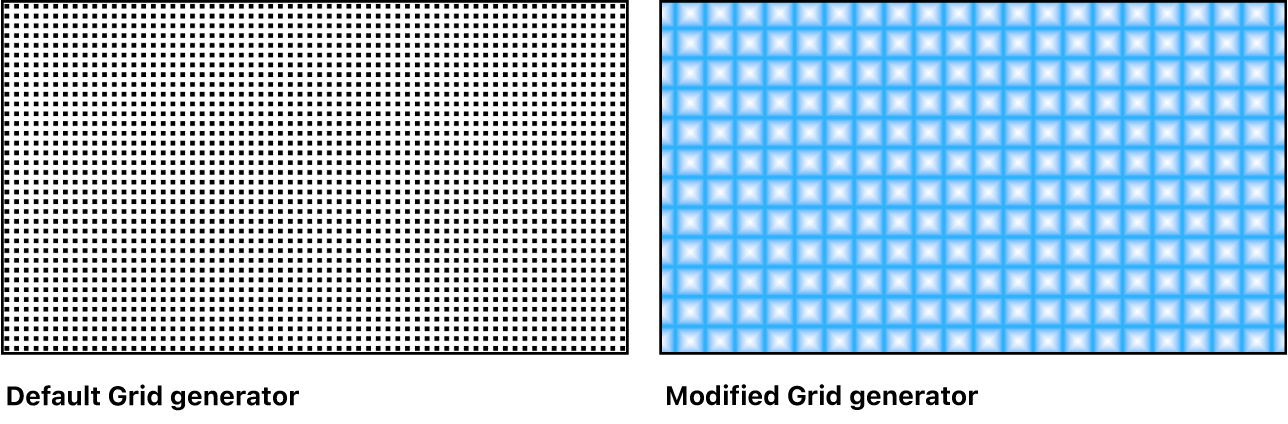 Canvas showing Grid generator with a variety of settings