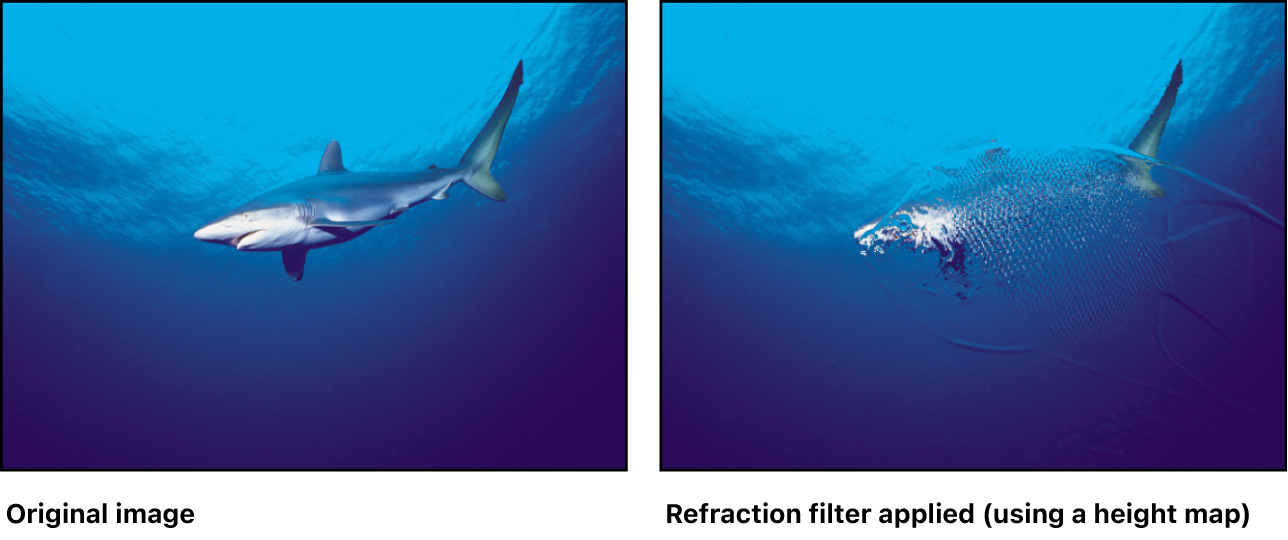 Canvas showing effect of Refraction filter