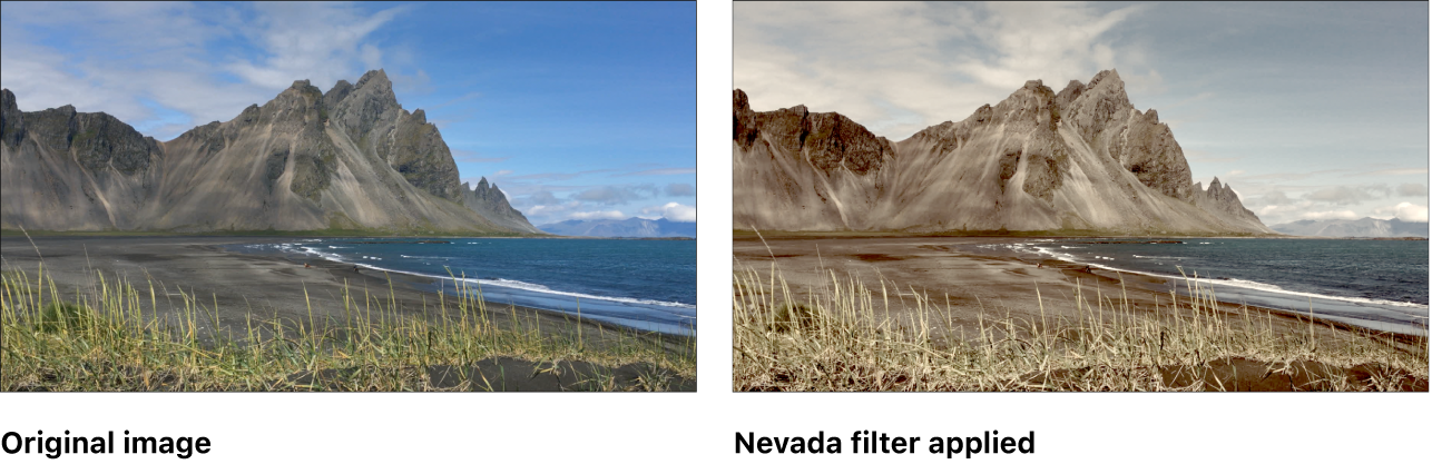 Canvas showing effect of Nevada filter