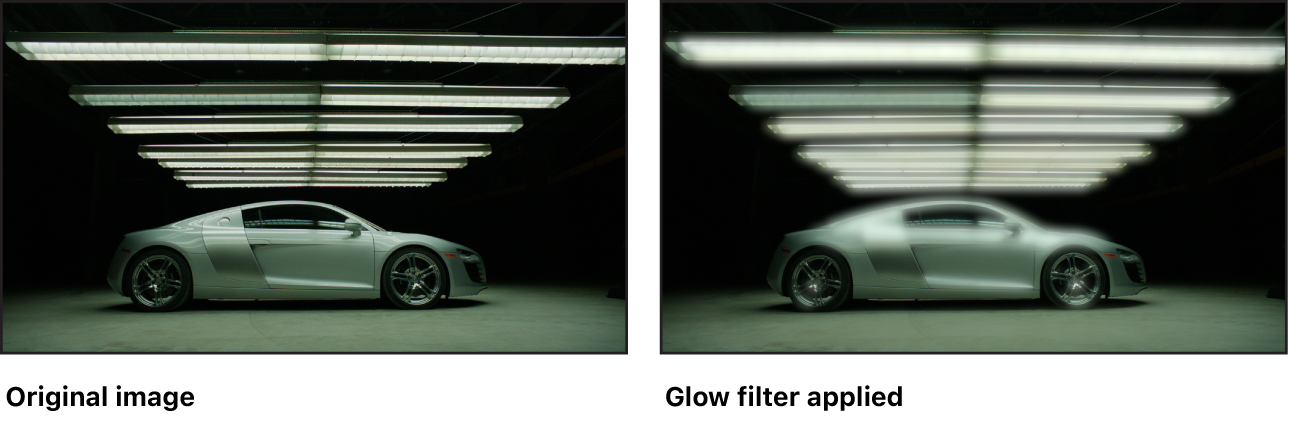 Canvas showing effect of Glow filter