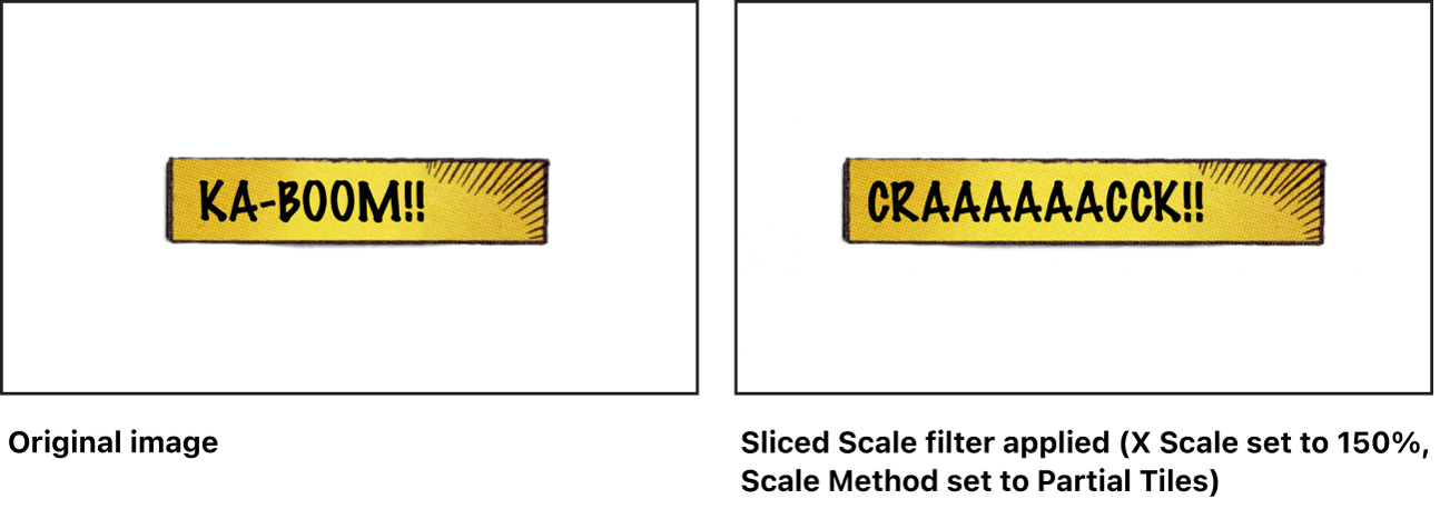 Canvas showing effect of Sliced Scale filter