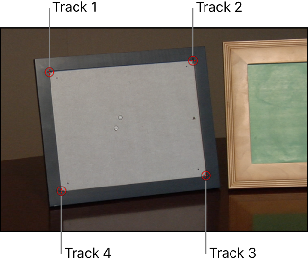 Canvas showing source layer with four trackers applied