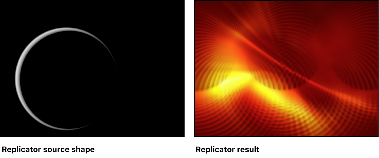 Canvas showing examples of replicators