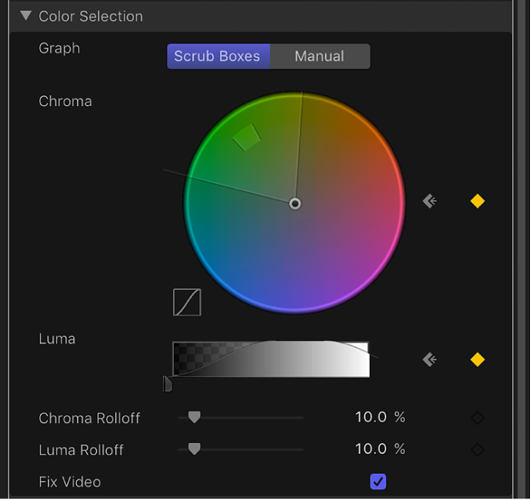 Advanced controls in the Green Screen Keyer filter