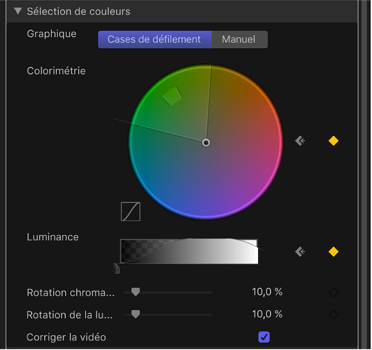 Commandes avancées du filtre « Incrustateur de fond vert »