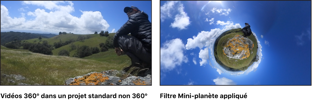 Canevas affichant l’effet du filtre Mini-planète