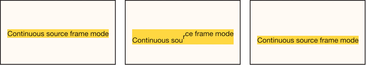 Canevas affichant l’effet du paramètre En continu sur l’animation Lier