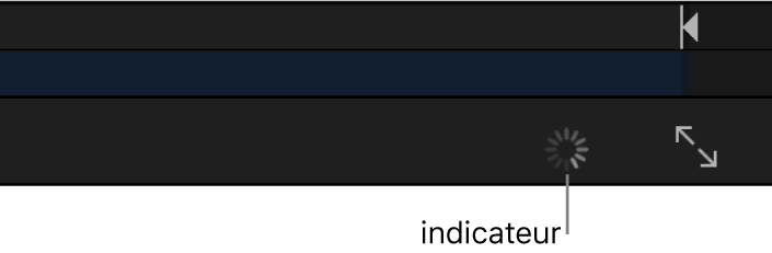 Barre d’outils du canevas affichant l’indicateur d’analyse Flux optique