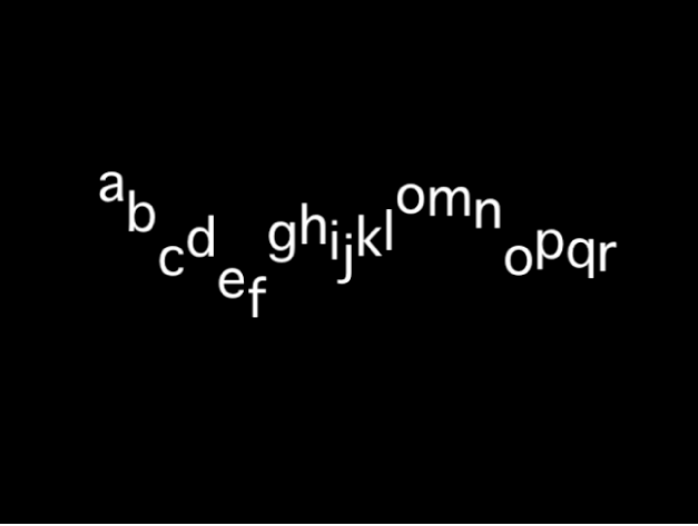 Canevas affichant une séquence de texte avec un décalage de position Y par le biais d’une valeur de variance élevée.