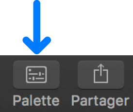 Bouton Palette dans la barre d’outils