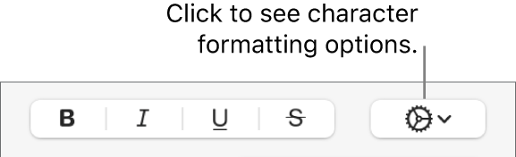 The More Text Options button next to Bold, Italic, Underline and Strikethrough buttons.